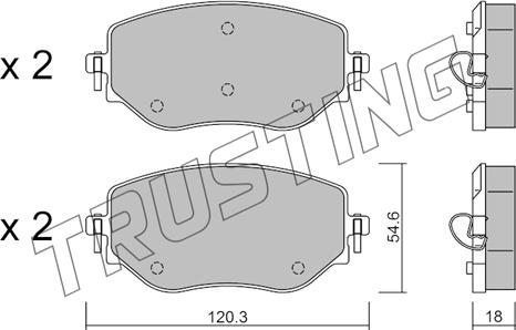 Trusting 1225.0 - Bremžu uzliku kompl., Disku bremzes www.autospares.lv