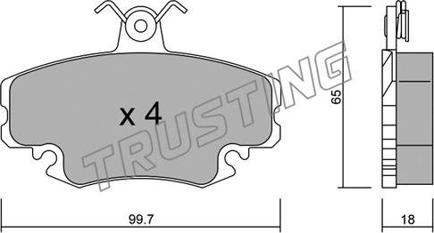 Trusting 122.0 - Тормозные колодки, дисковые, комплект www.autospares.lv