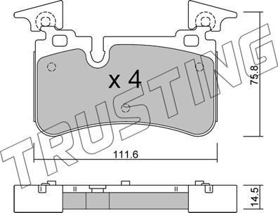 Trusting 1223.0 - Bremžu uzliku kompl., Disku bremzes www.autospares.lv