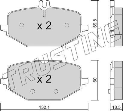 Trusting 1274.0 - Bremžu uzliku kompl., Disku bremzes www.autospares.lv