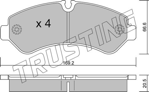 Trusting 1276.0 - Bremžu uzliku kompl., Disku bremzes www.autospares.lv