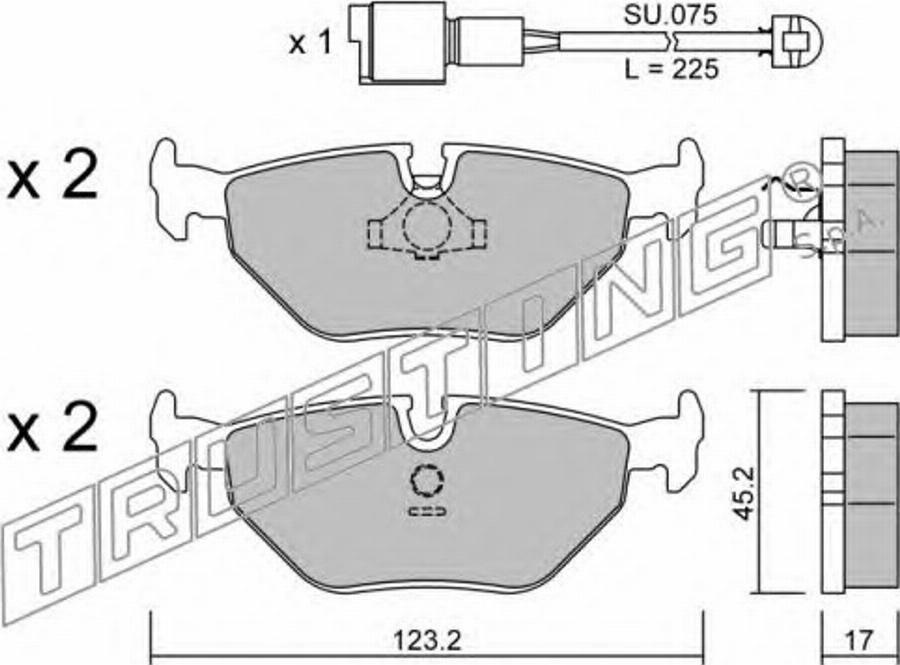 Trusting 127.0W - Bremžu uzliku kompl., Disku bremzes www.autospares.lv