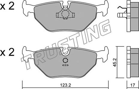 Trusting 127.0 - Brake Pad Set, disc brake www.autospares.lv