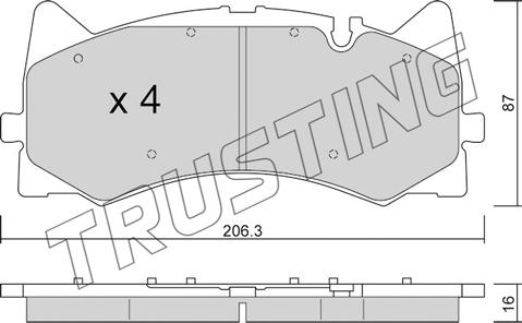 Trusting 1271.0 - Bremžu uzliku kompl., Disku bremzes autospares.lv