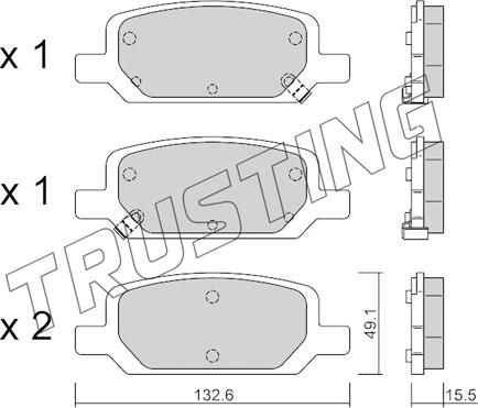 Trusting 1278.0 - Bremžu uzliku kompl., Disku bremzes www.autospares.lv