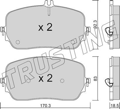 Trusting 1272.0 - Bremžu uzliku kompl., Disku bremzes www.autospares.lv