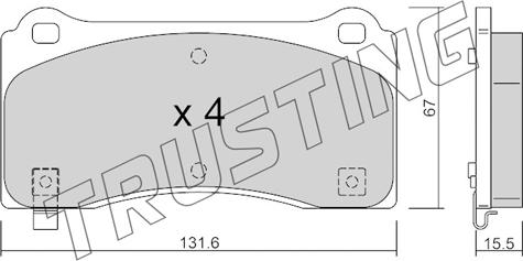 Trusting 1277.0 - Bremžu uzliku kompl., Disku bremzes www.autospares.lv