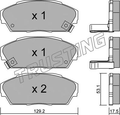 Trusting 174.0 - Brake Pad Set, disc brake www.autospares.lv