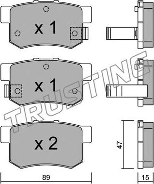 Trusting 176.0 - Brake Pad Set, disc brake www.autospares.lv