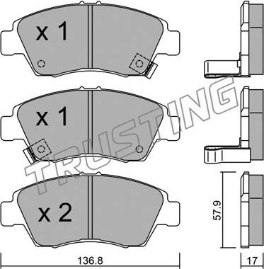 Trusting 178.0 - Bremžu uzliku kompl., Disku bremzes autospares.lv