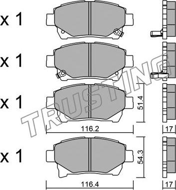 Trusting 894.0 - Brake Pad Set, disc brake www.autospares.lv