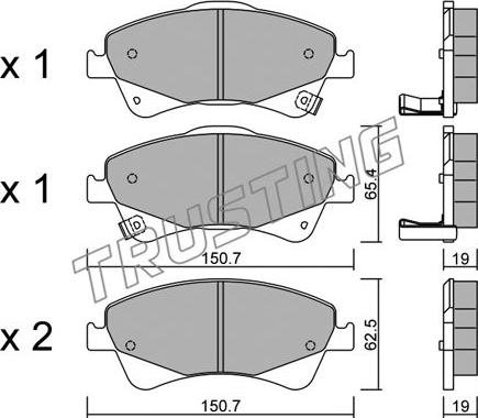 Trusting 895.0 - Bremžu uzliku kompl., Disku bremzes www.autospares.lv