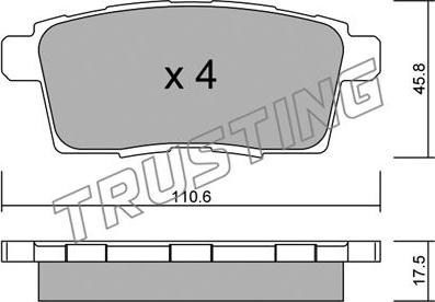 Trusting 890.0 - Brake Pad Set, disc brake www.autospares.lv