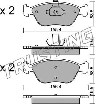 Trusting 849.0 - Bremžu uzliku kompl., Disku bremzes www.autospares.lv