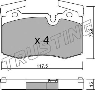 Trusting 846.0 - Bremžu uzliku kompl., Disku bremzes www.autospares.lv