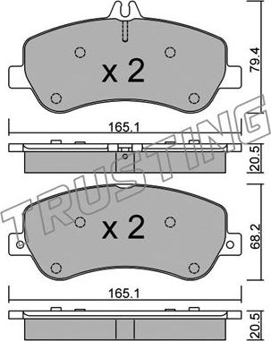 Trusting 841.0 - Bremžu uzliku kompl., Disku bremzes www.autospares.lv