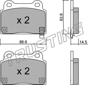 Trusting 843.0 - Bremžu uzliku kompl., Disku bremzes www.autospares.lv