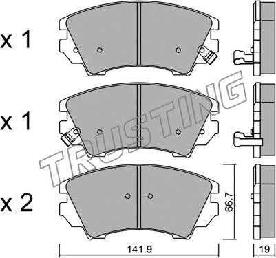 Trusting 859.0 - Brake Pad Set, disc brake www.autospares.lv