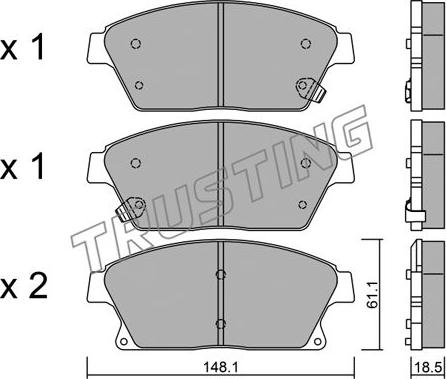 Trusting 856.0 - Bremžu uzliku kompl., Disku bremzes www.autospares.lv