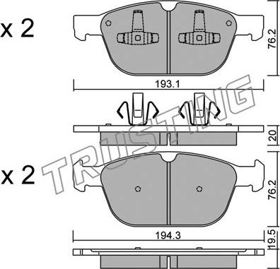 Trusting 851.0 - Bremžu uzliku kompl., Disku bremzes www.autospares.lv