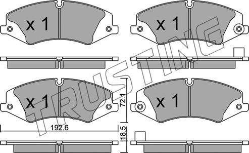 Trusting 853.6 - Bremžu uzliku kompl., Disku bremzes www.autospares.lv