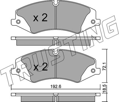 Trusting 853.0 - Bremžu uzliku kompl., Disku bremzes www.autospares.lv