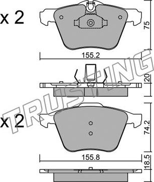 Trusting 852.1 - Bremžu uzliku kompl., Disku bremzes www.autospares.lv