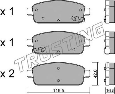 Trusting 857.0 - Bremžu uzliku kompl., Disku bremzes www.autospares.lv