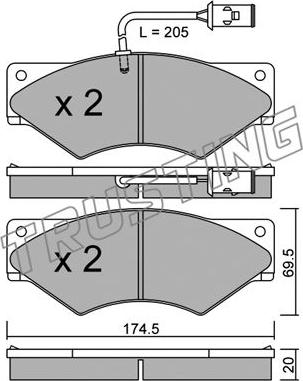 Trusting 866.0 - Brake Pad Set, disc brake www.autospares.lv