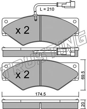 Trusting 866.1 - Bremžu uzliku kompl., Disku bremzes www.autospares.lv