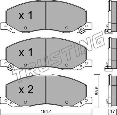 Trusting 860.0 - Bremžu uzliku kompl., Disku bremzes www.autospares.lv