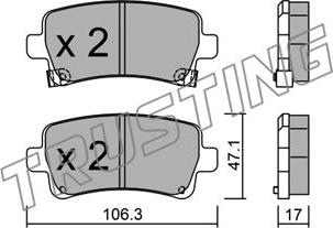 Trusting 861.0 - Bremžu uzliku kompl., Disku bremzes www.autospares.lv