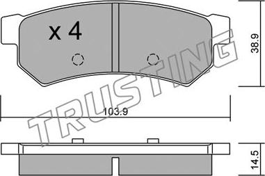 Trusting 863.0 - Bremžu uzliku kompl., Disku bremzes www.autospares.lv