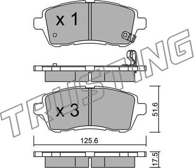 Trusting 809.0 - Bremžu uzliku kompl., Disku bremzes www.autospares.lv