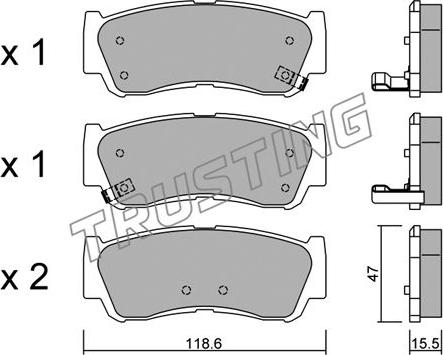 Trusting 804.0 - Brake Pad Set, disc brake www.autospares.lv