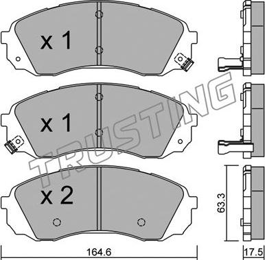 Trusting 801.0 - Bremžu uzliku kompl., Disku bremzes www.autospares.lv