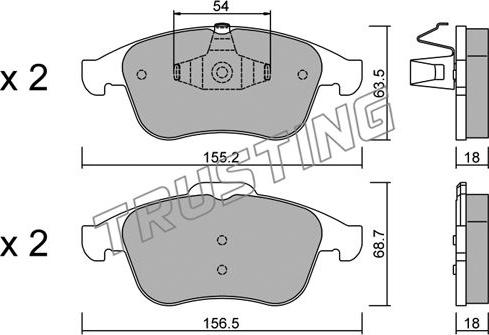 Trusting 819.0 - Bremžu uzliku kompl., Disku bremzes autospares.lv