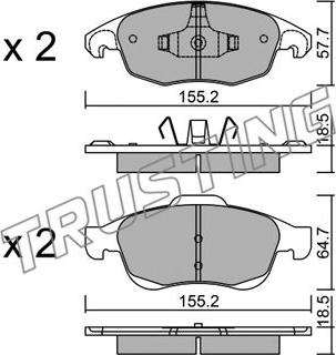 Trusting 816.0 - Bremžu uzliku kompl., Disku bremzes www.autospares.lv