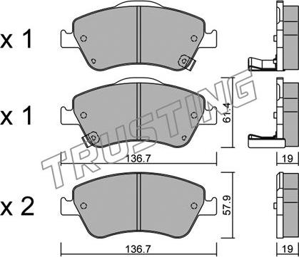 Trusting 810.0 - Brake Pad Set, disc brake www.autospares.lv