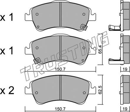 Trusting 811.0 - Bremžu uzliku kompl., Disku bremzes www.autospares.lv