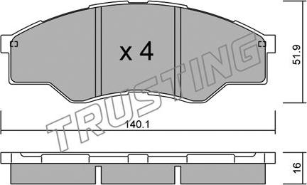 Trusting 813.0 - Bremžu uzliku kompl., Disku bremzes www.autospares.lv