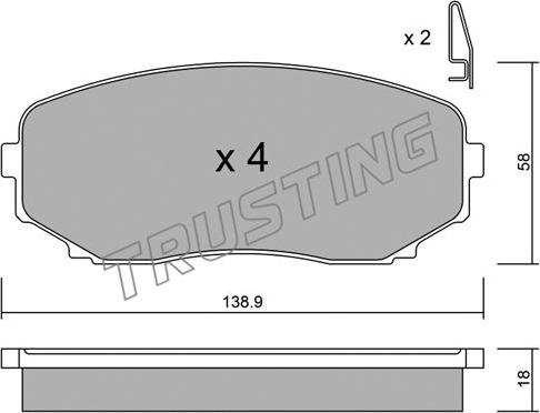 Trusting 889.0 - Bremžu uzliku kompl., Disku bremzes www.autospares.lv