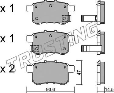 Trusting 885.0 - Bremžu uzliku kompl., Disku bremzes www.autospares.lv