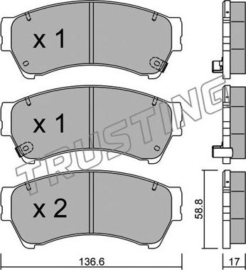 Trusting 886.0 - Bremžu uzliku kompl., Disku bremzes www.autospares.lv