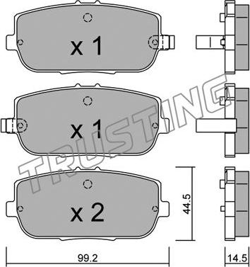 Trusting 888.0 - Bremžu uzliku kompl., Disku bremzes www.autospares.lv