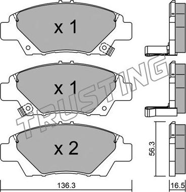 Trusting 882.0 - Bremžu uzliku kompl., Disku bremzes autospares.lv