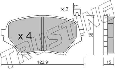 Trusting 887.0 - Bremžu uzliku kompl., Disku bremzes www.autospares.lv