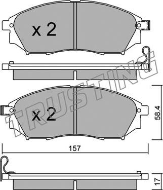 Trusting 835.0 - Bremžu uzliku kompl., Disku bremzes www.autospares.lv