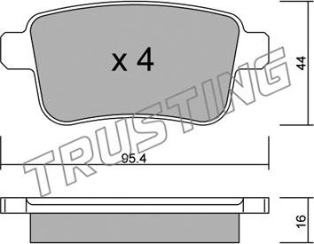 Trusting 830.0 - Brake Pad Set, disc brake www.autospares.lv