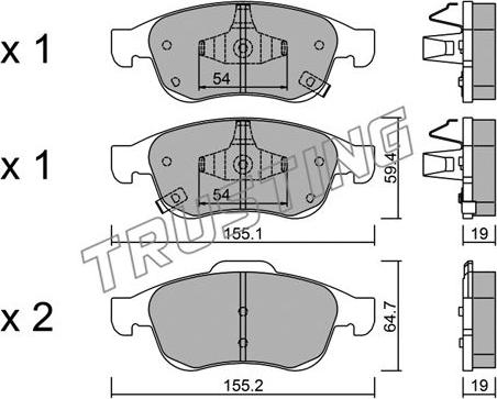 Trusting 833.2 - Bremžu uzliku kompl., Disku bremzes www.autospares.lv